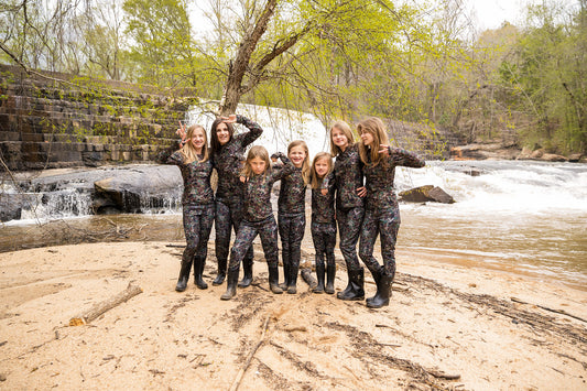 Girls wearing hunting clothes for girls camo