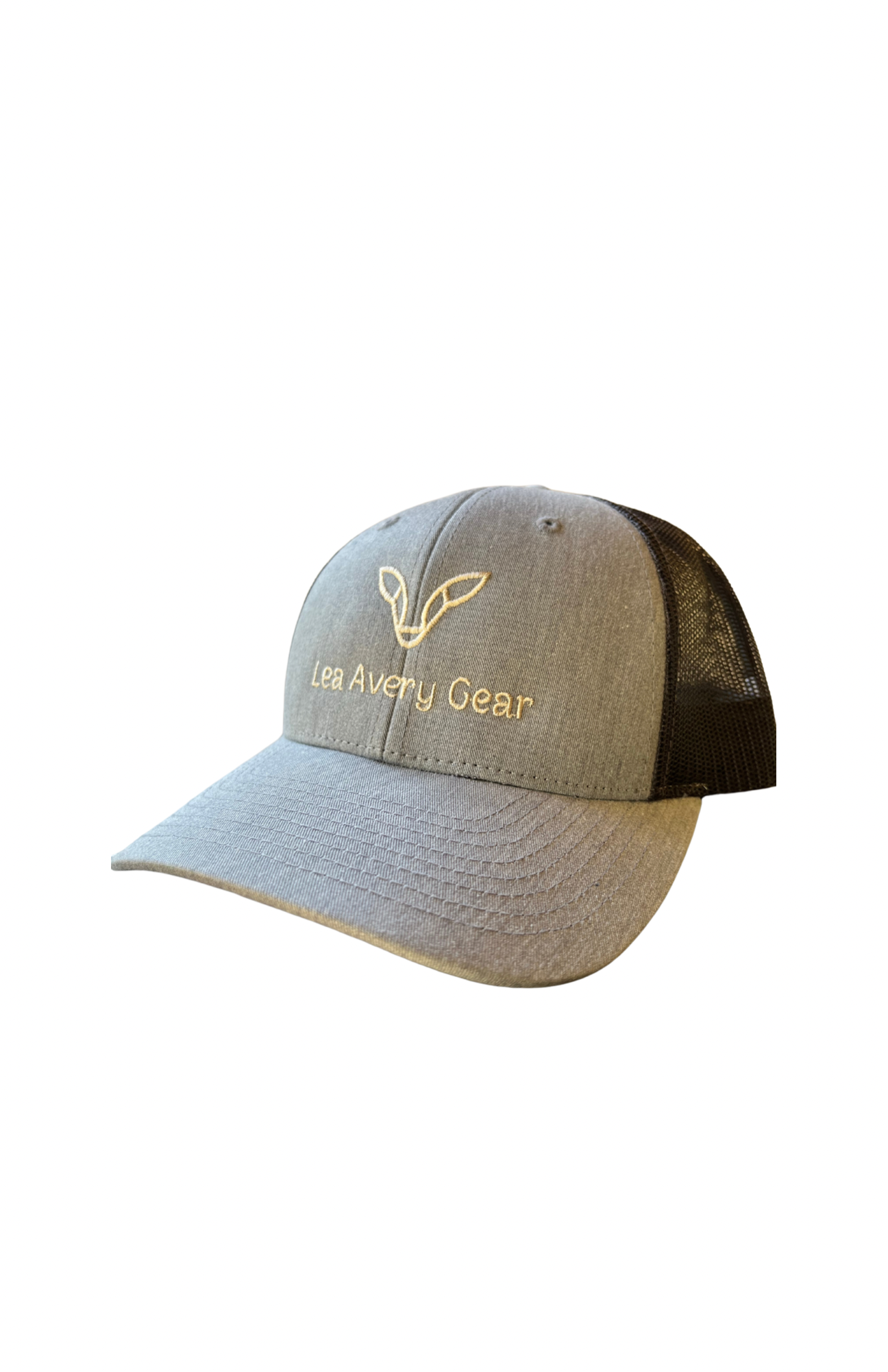 Light grey and black trucker hat