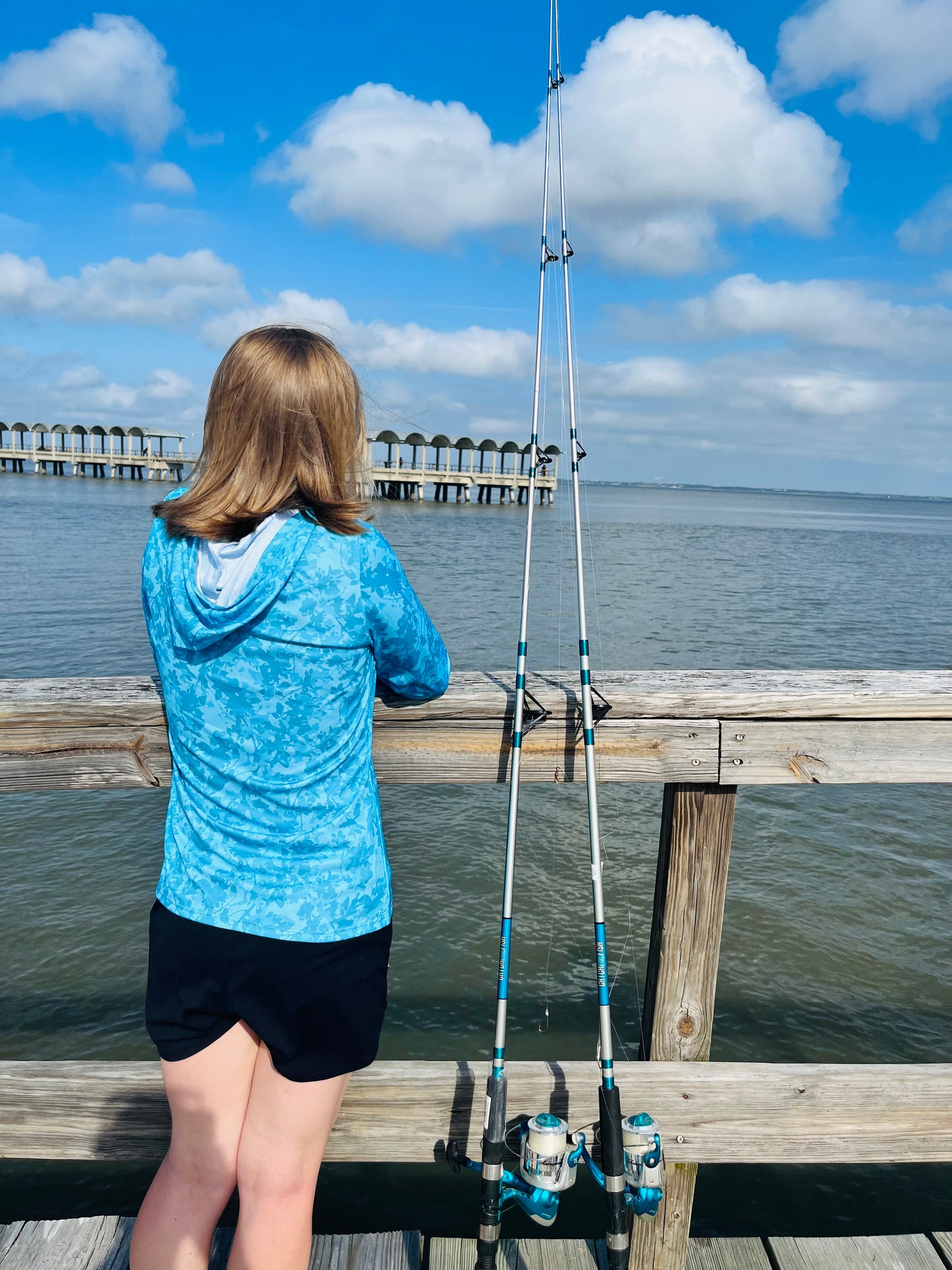 girl in fishing shirt