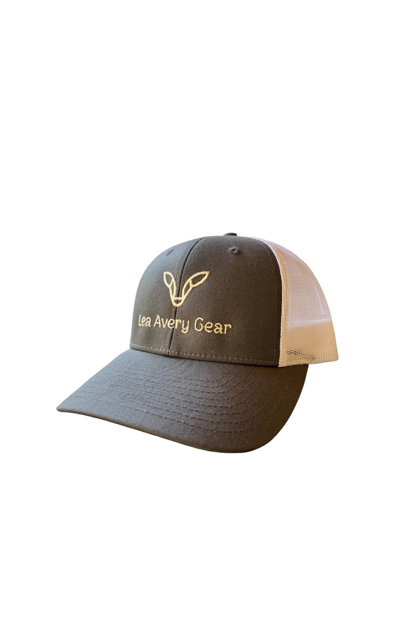 Dark grey and white trucker hat. Kids size