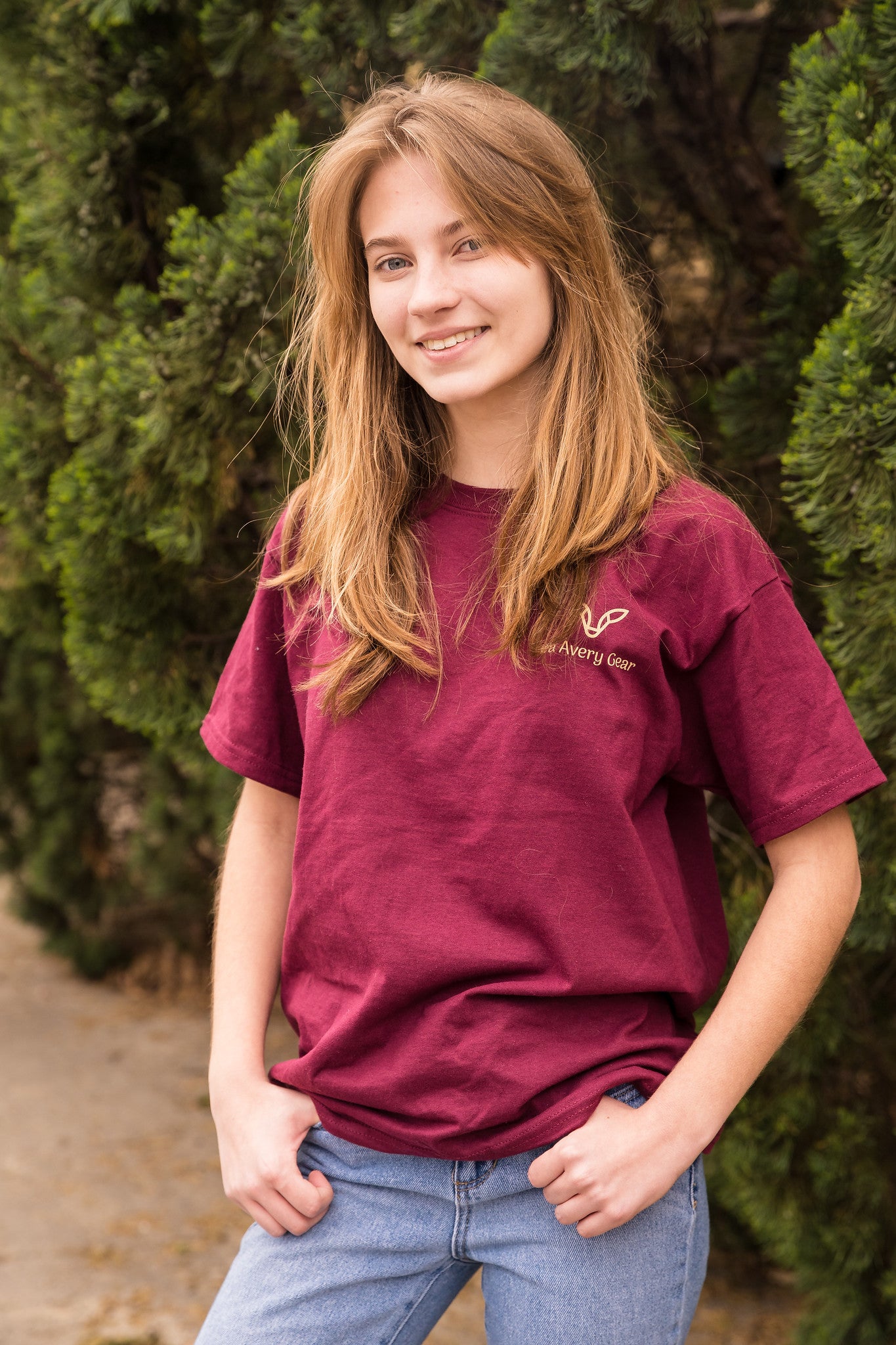 teen girl wearing t-shirt