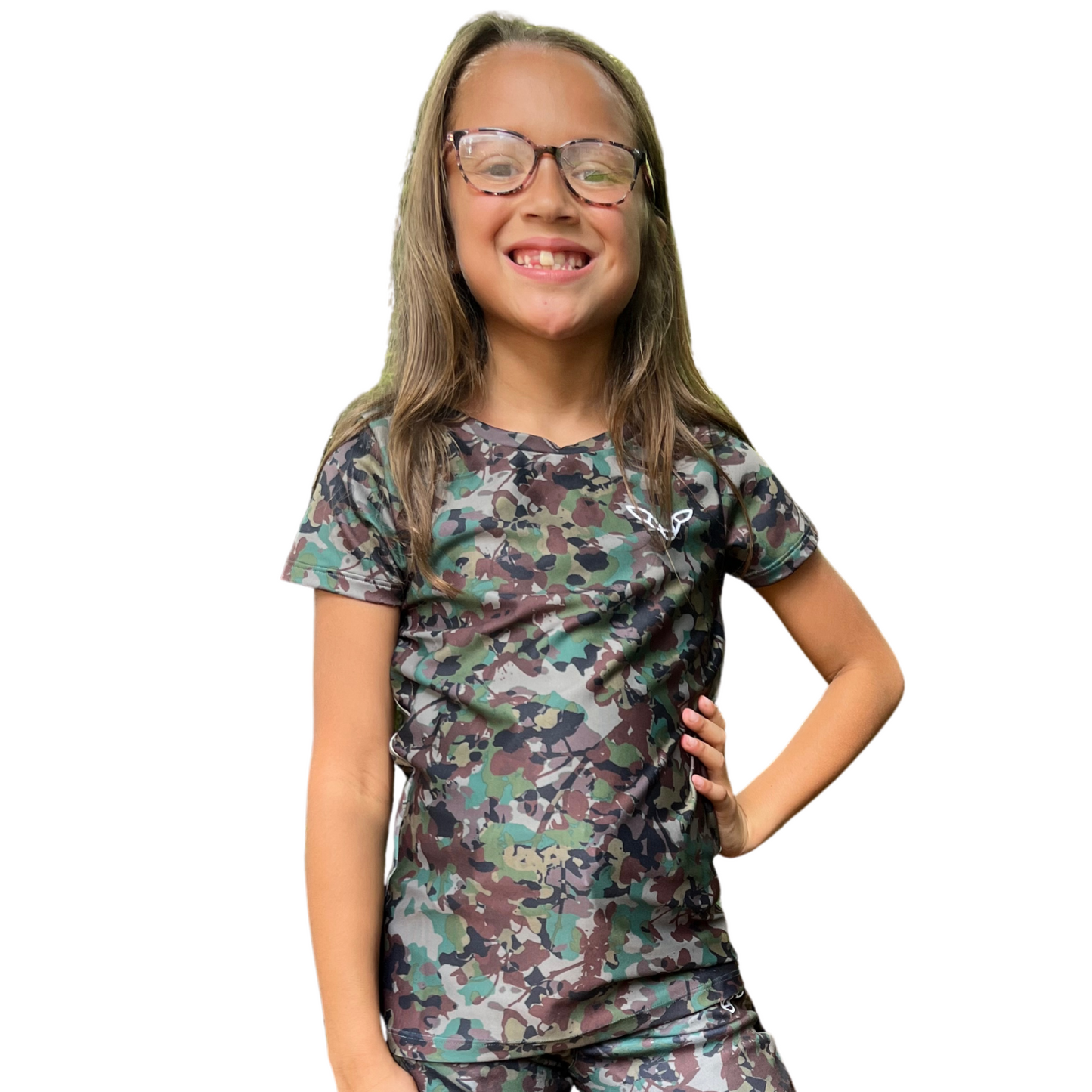 girl in camo hunting shirt