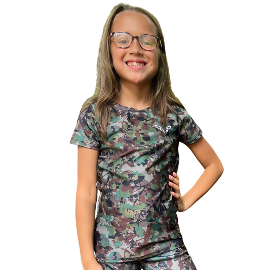 girl in camo hunting shirt